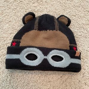 Kids Reversible Black Bear Mask Beanie